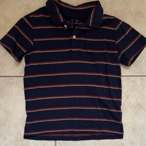 Janie and Jack Navy Polo with Red and White Stripes